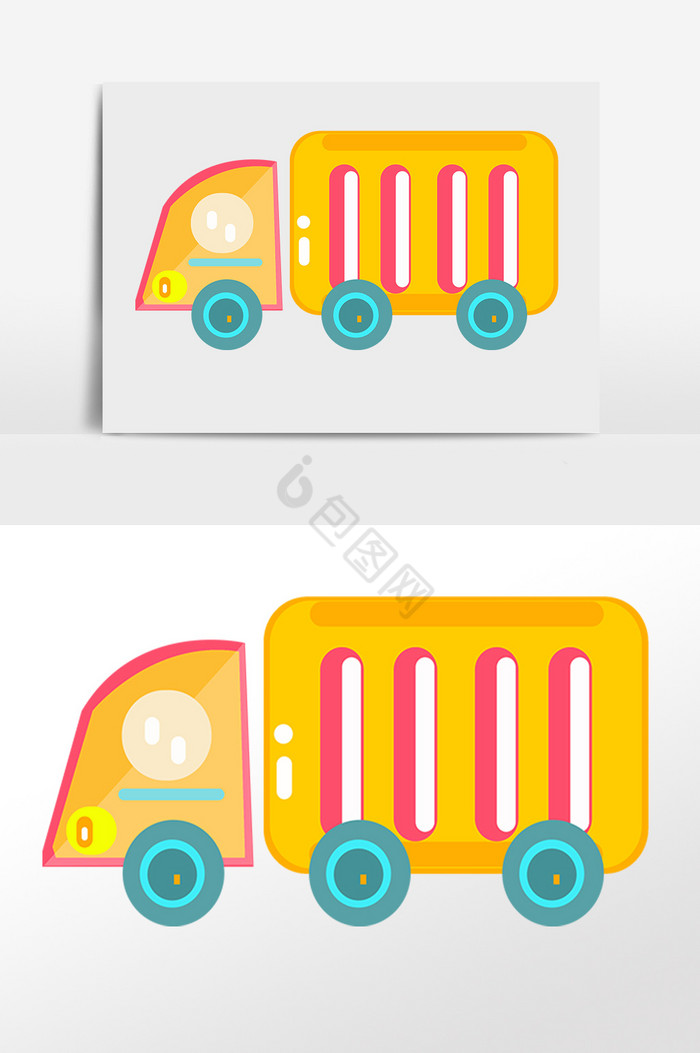 儿童玩具小货车插画图片