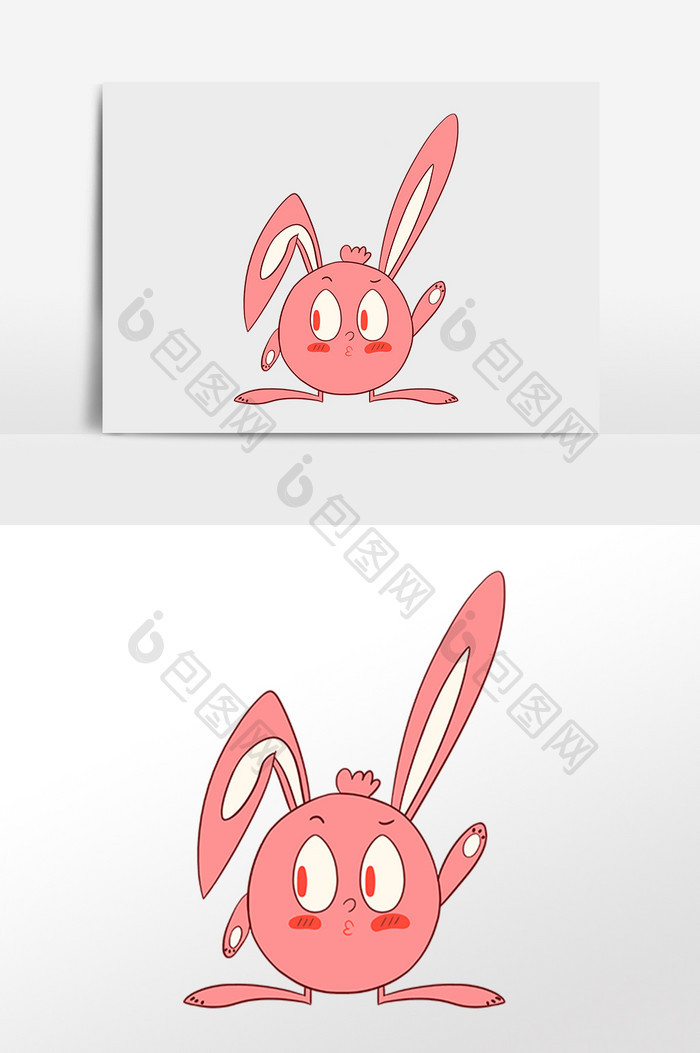 手绘小可爱动物小兔子插画