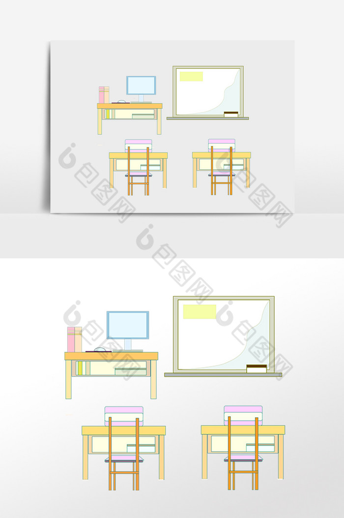 教育学习教室讲台课桌插画图片图片