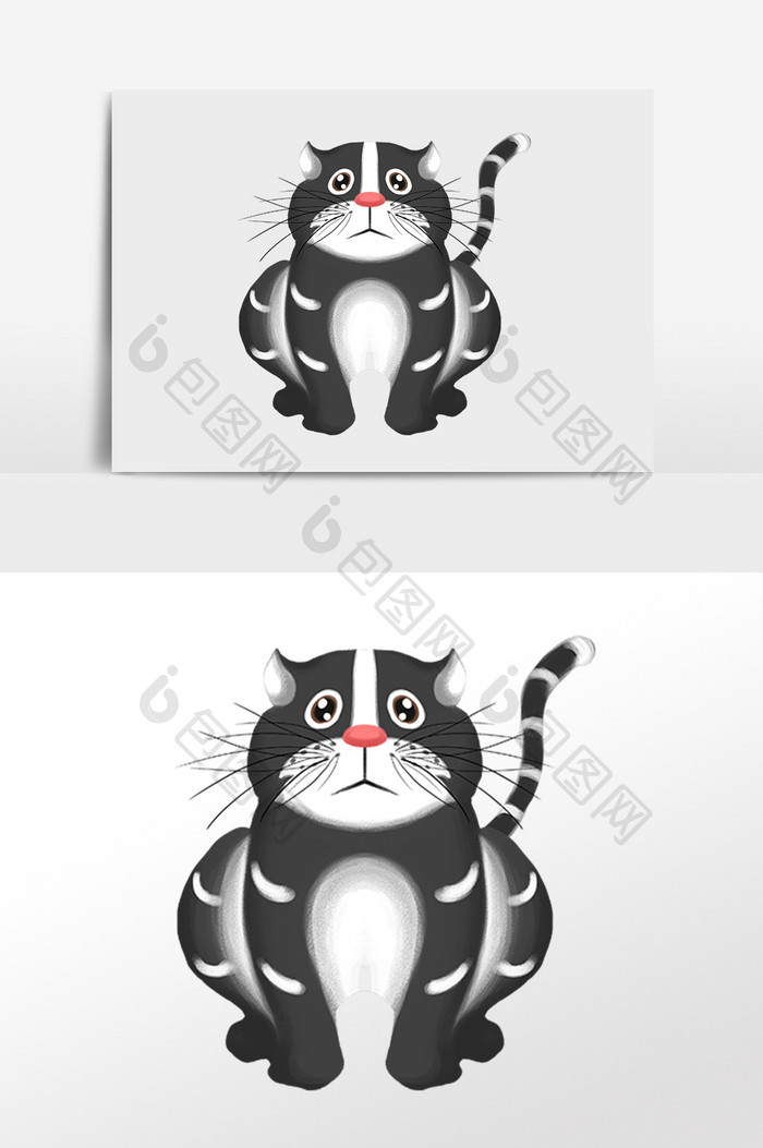 手绘卡通可爱动物小猫插画