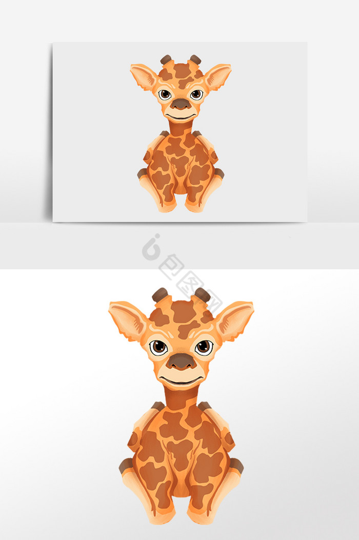动物长颈鹿插画图片