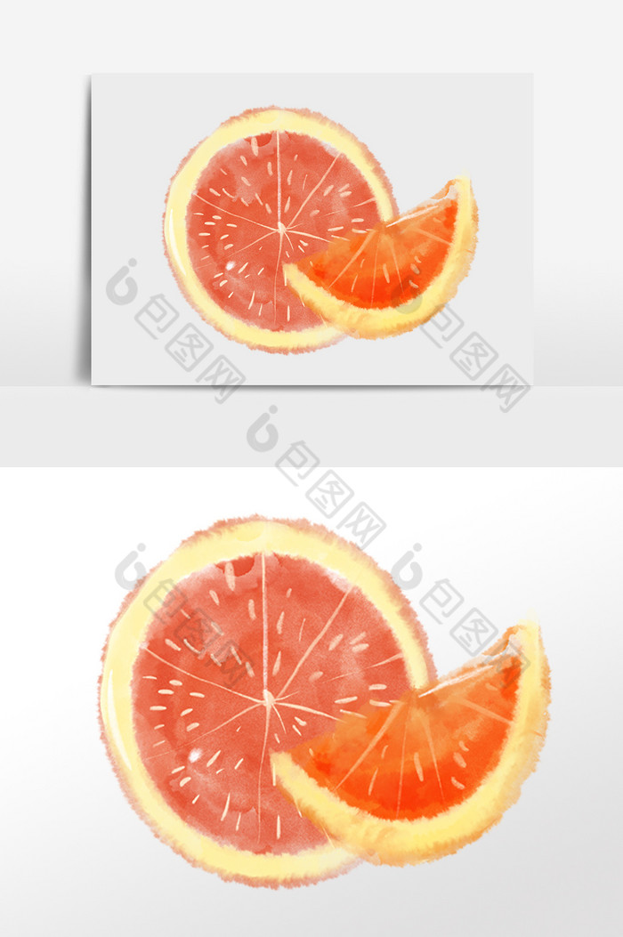 夏季新鲜美味水果西柚插画图片图片