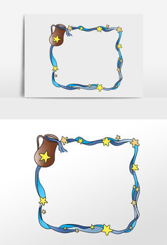 卡通装饰可爱星星边框插画