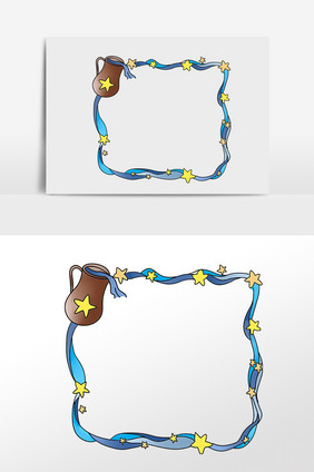 卡通装饰可爱星星边框插画