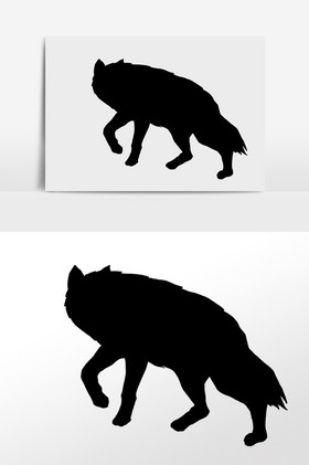 嚎叫野生动物狼剪影插画图片