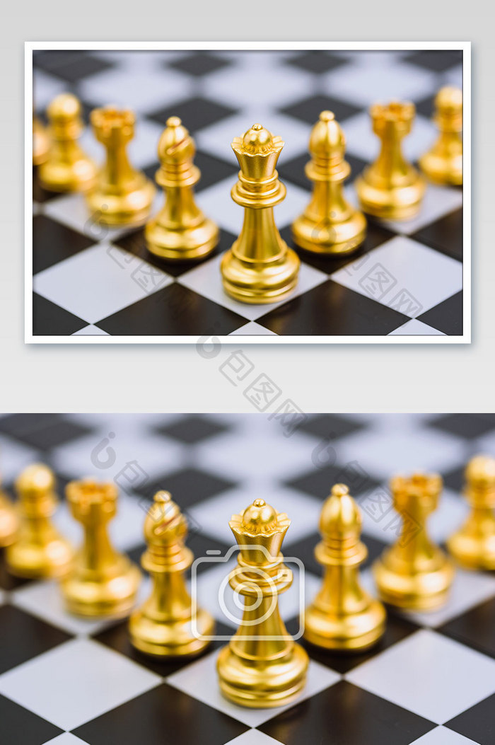 国际象棋金色棋子大气素材图片背景