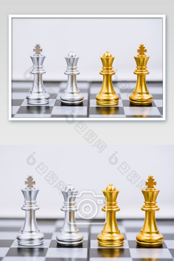 国际象棋国王皇后对峙图片