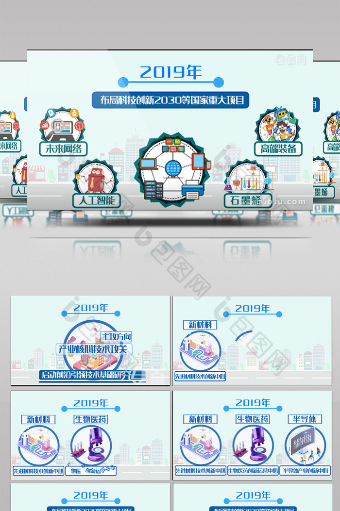 卡通图文数据现代科技企业类AE模板