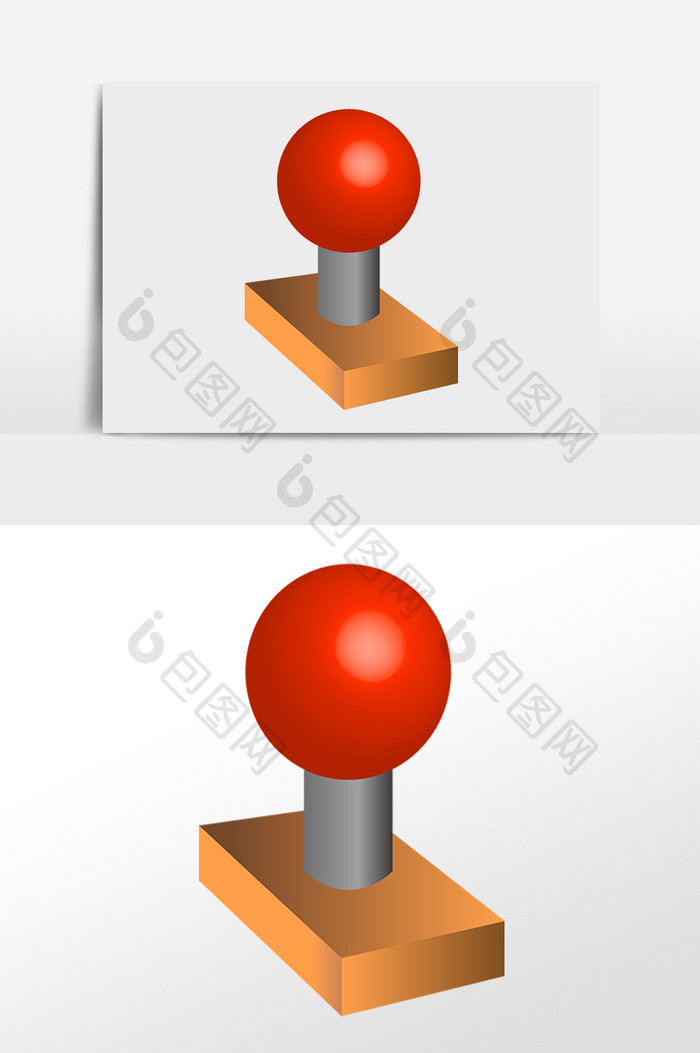 手绘商务办公用品公章盖戳插画