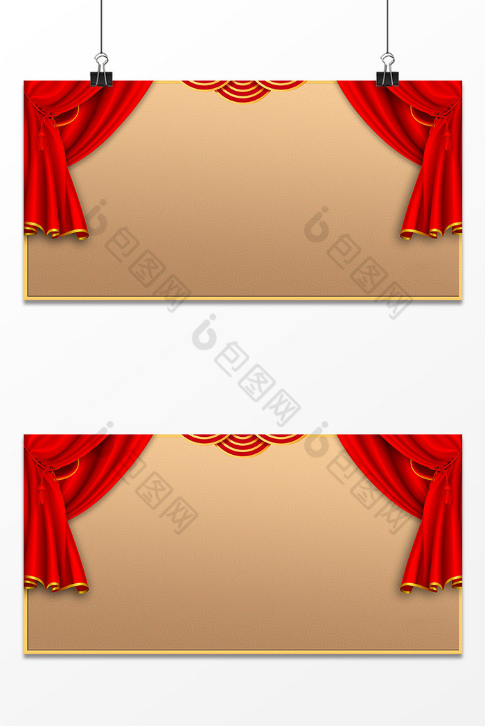 金色帘幕喜报舞台背景图片