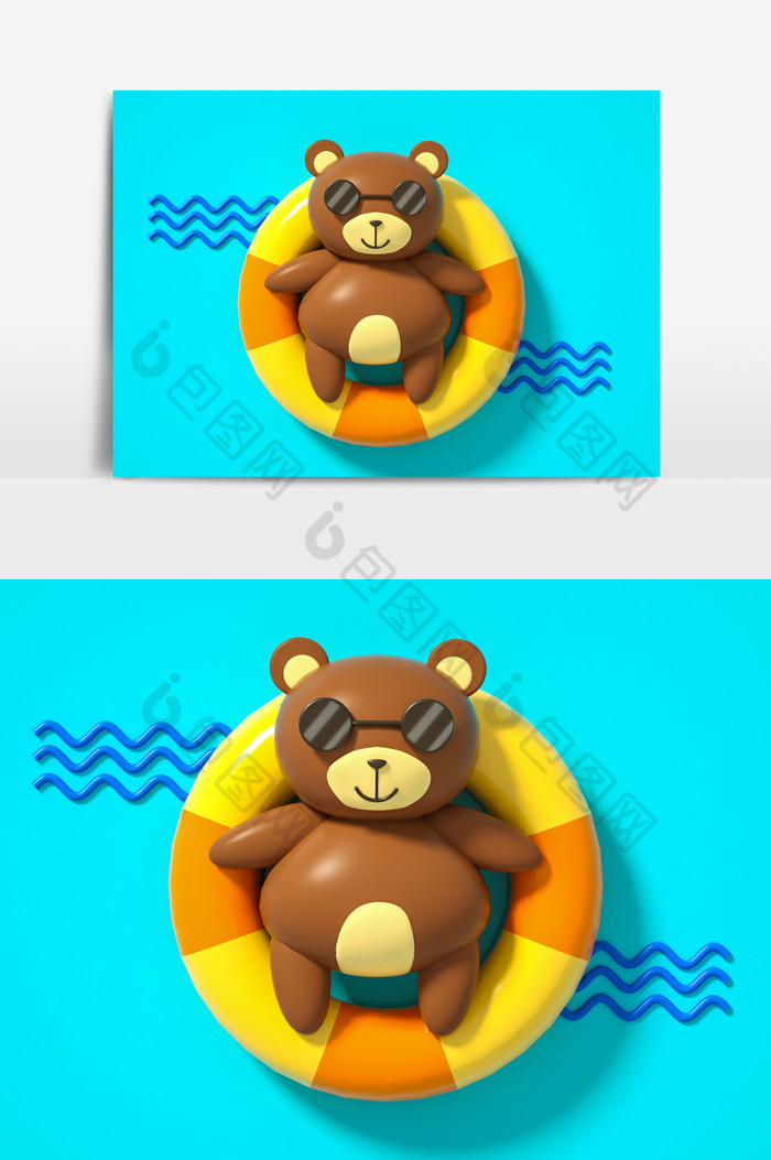 C4D动物小熊IP模型oc渲染图片图片