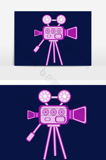 紫色摄像机矢量元素图片