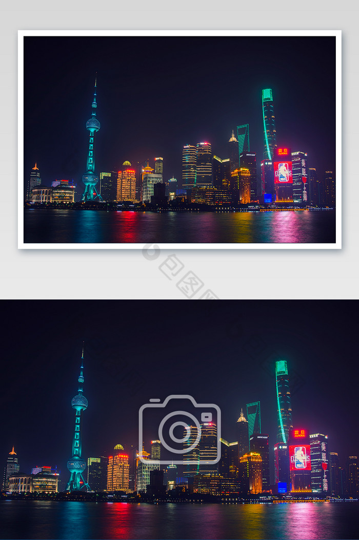 上海外滩东方明珠夜景城市风光摄影图片图片