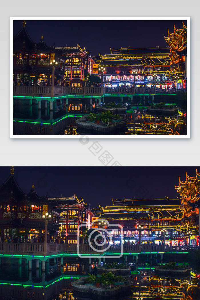 上海城隍庙夜景城市风光摄影图片图片