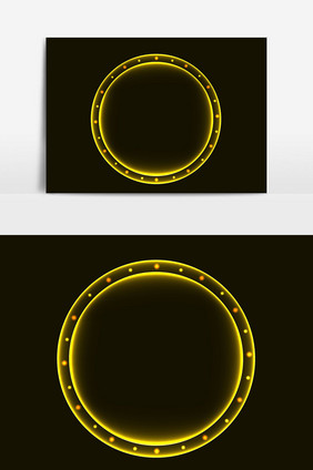 黄色霓虹灯灯矢量元素