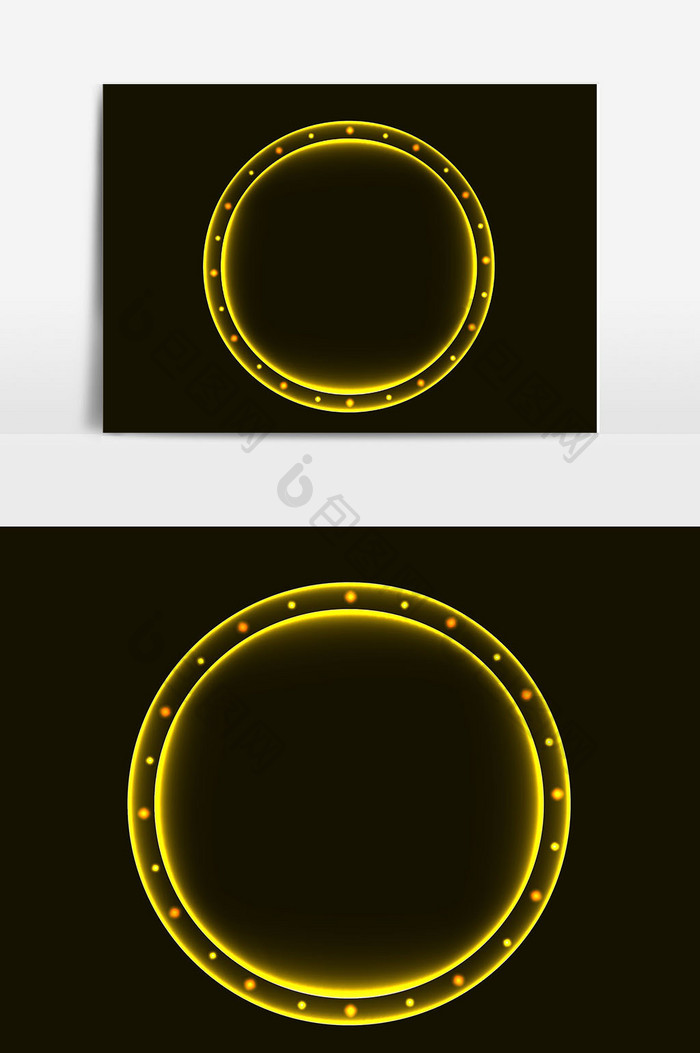 黄色霓虹灯灯矢量元素