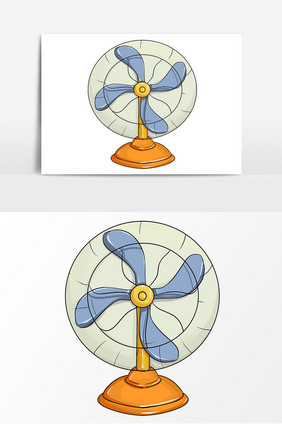 手绘家用电器电风扇