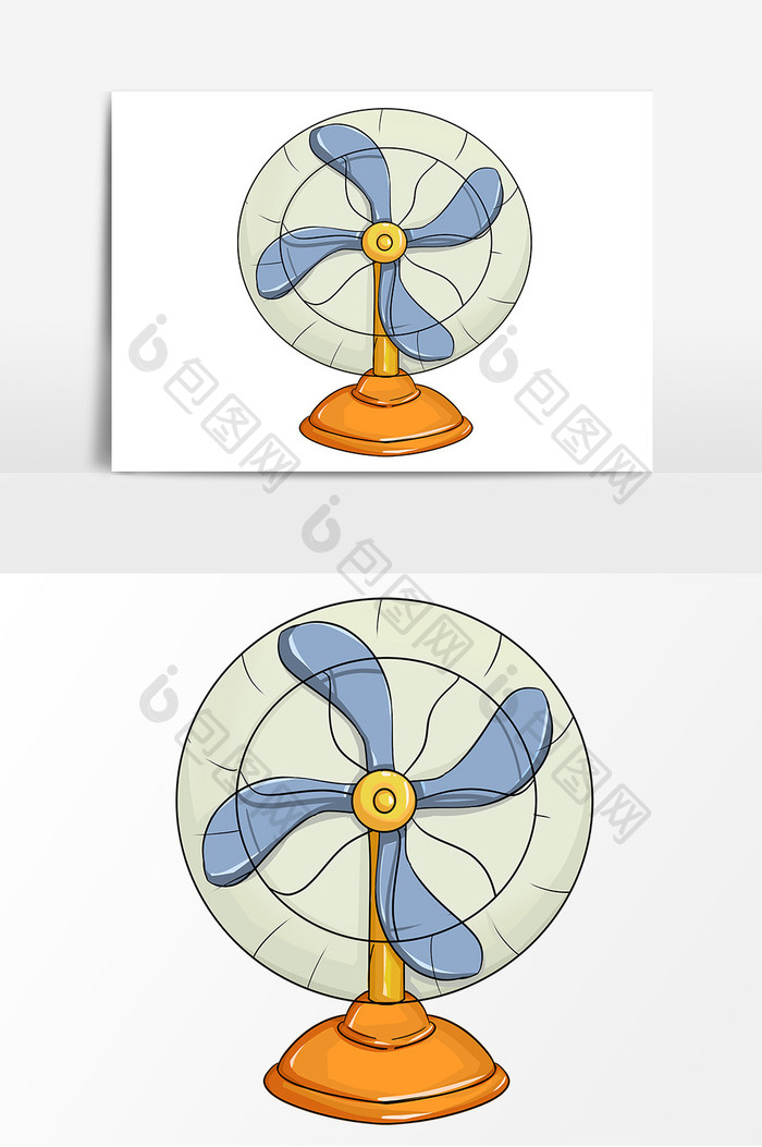 手绘家用电器电风扇
