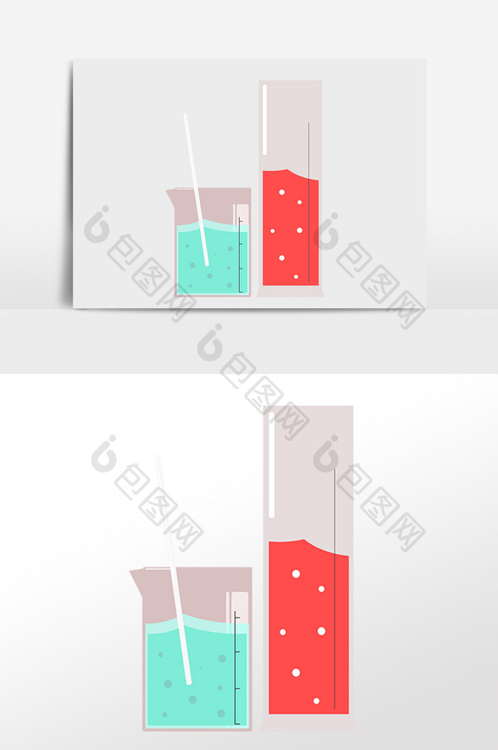 手绘实验室做实验化学器具插画