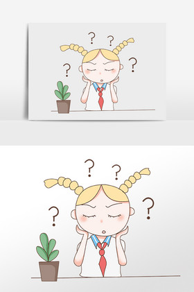 一想思考事情男孩插画思考问题男孩小人插画思考问题小人插画手绘卡通