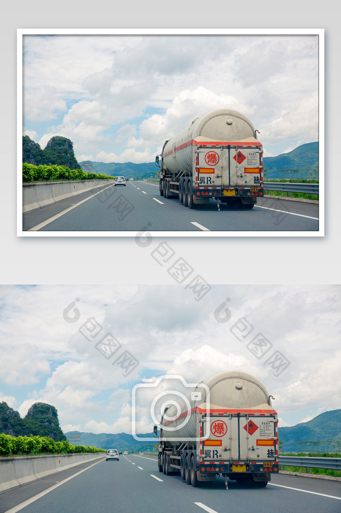 高速公路油罐车运输场景图片图片