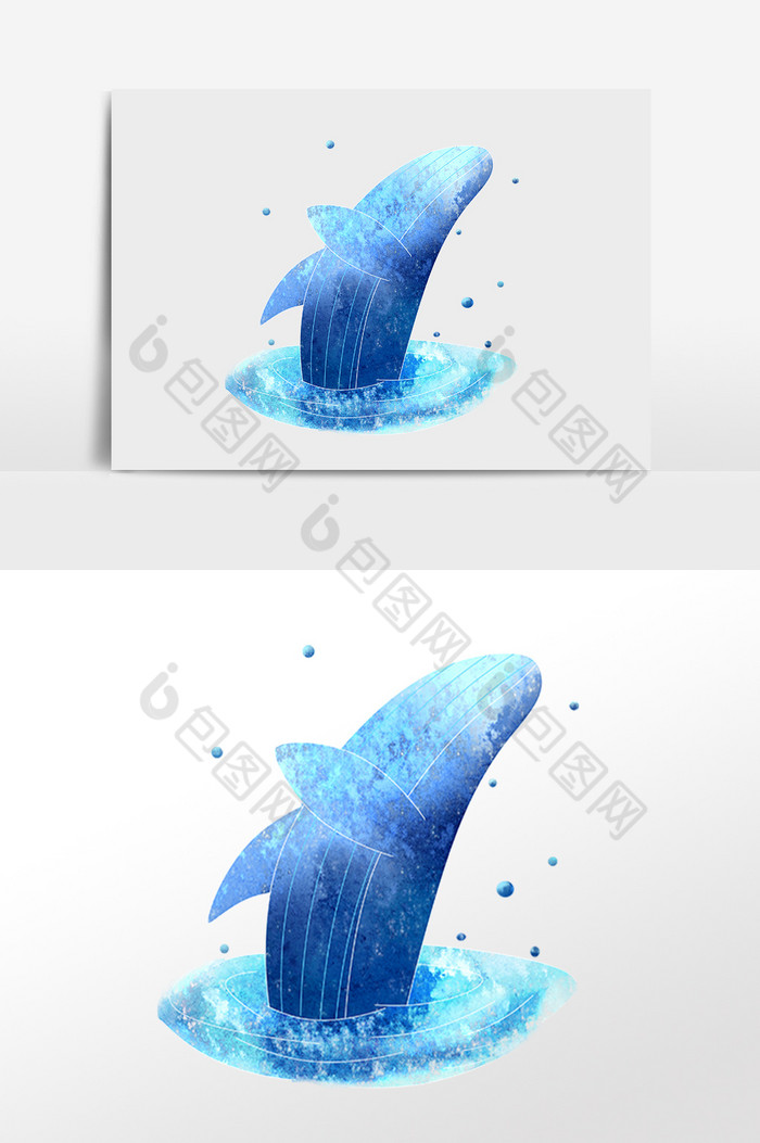 梦幻戏水水生物鲸鱼插画图片图片