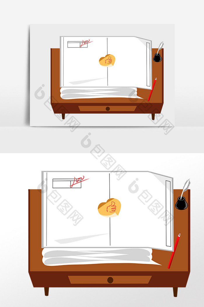 手绘教育学习考试卷子插画