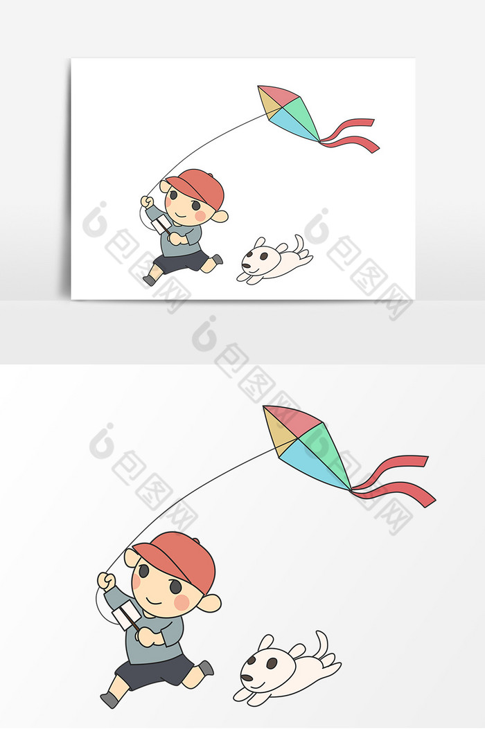 放风筝的小男孩形象图片图片