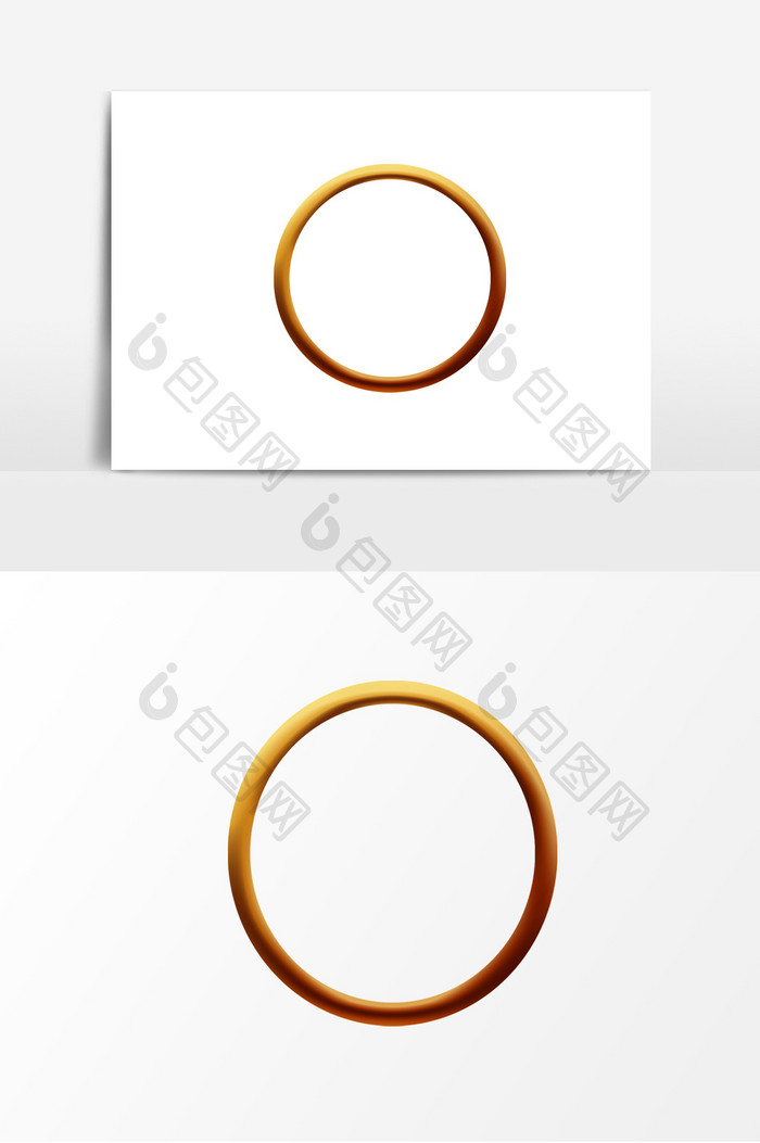 创意质感金色金属圆环装饰元素