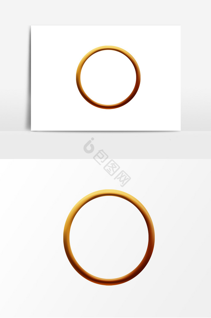 质感金色金属圆环装饰图片