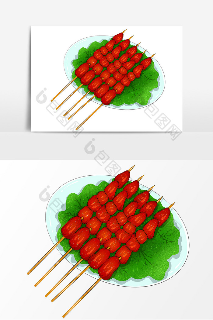 烧烤烤肉卡通形象元素