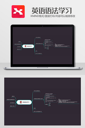 深邃风英语语法学习xmind模板图片