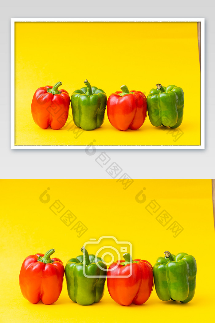 青椒蔬菜营养健康食材摆拍海报桌面摄影图