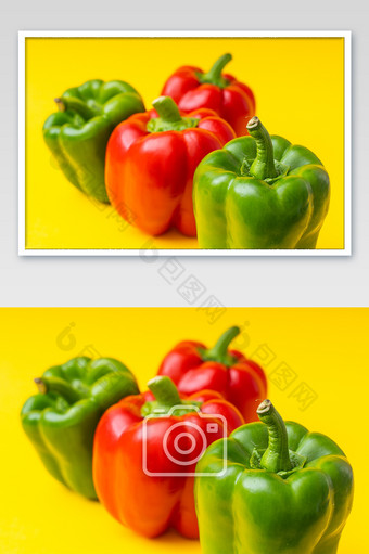 青椒蔬菜营养食材摆拍海报桌面摄影图图片