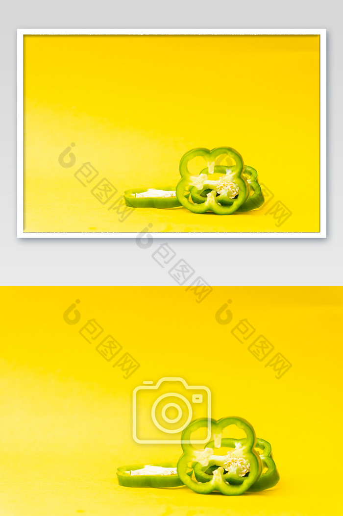 艳丽黄底前卫美食青椒营养海报背景摄影图图片图片