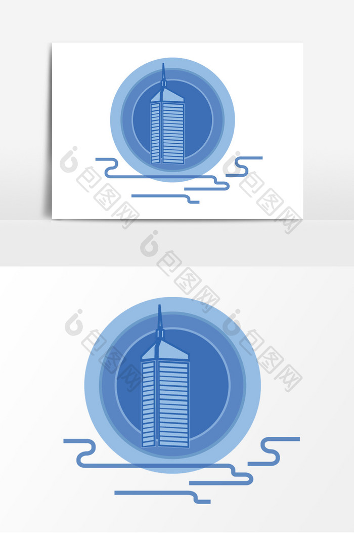 手绘矢量建筑标志元素