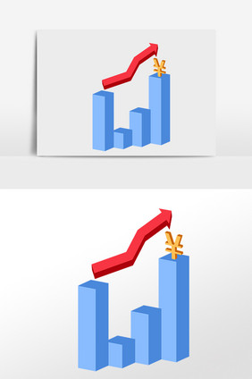 手绘商务金融经济数据上升插画