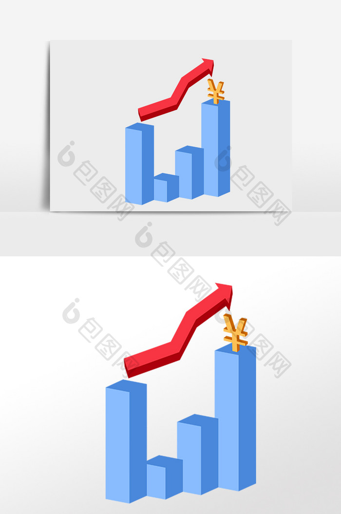 手绘商务金融经济数据上升插画