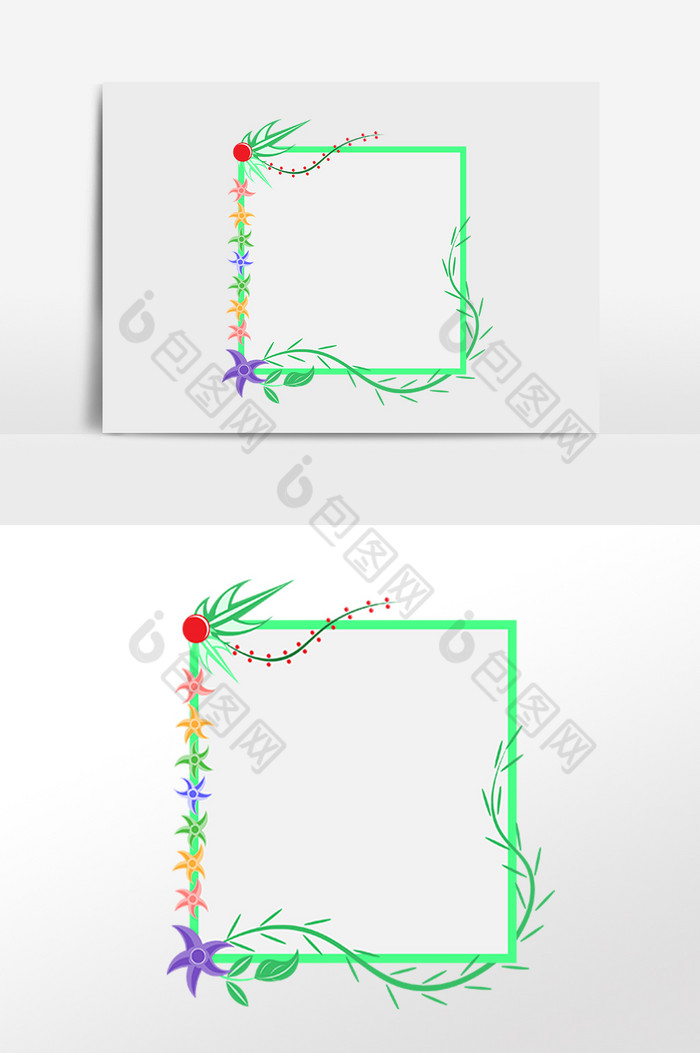 花藤边框插画图片图片