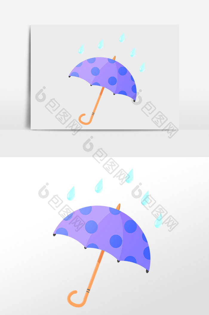 手绘夏季度假旅行遮阳伞插画