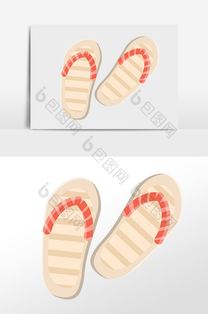 夏季度假旅行沙滩鞋插画图片图片