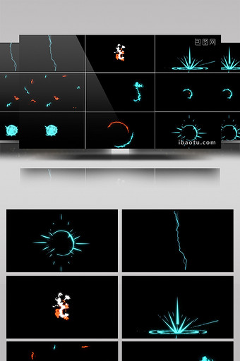 25組帶通道卡通閃電電流視頻圖片下載