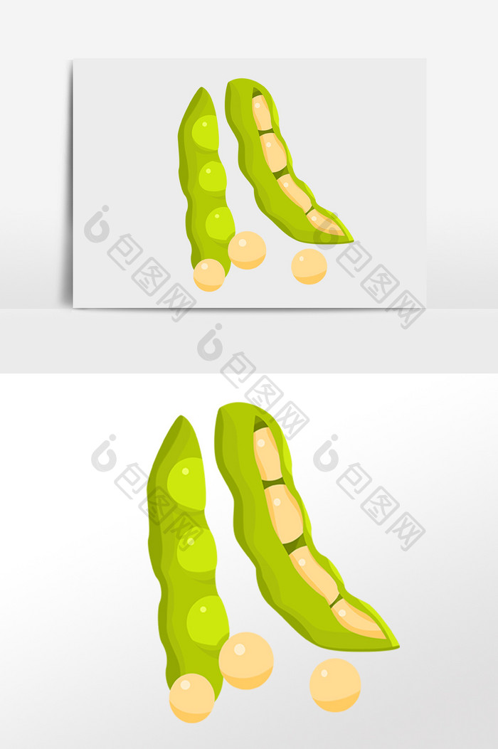 手绘有机农作物食物豆子插画