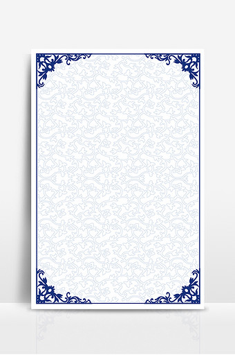 中式边框青花瓷底纹背景图片下载