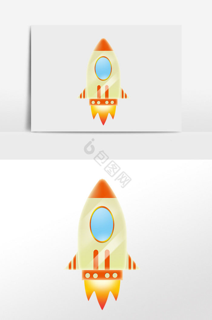 太空发射上升火箭插画图片
