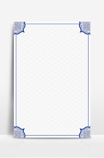蓝色边框青花瓷陶瓷背景图片下载