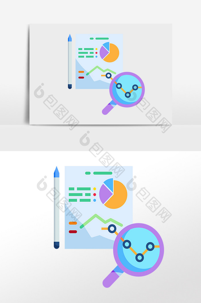 手绘商务经济办公数据插画