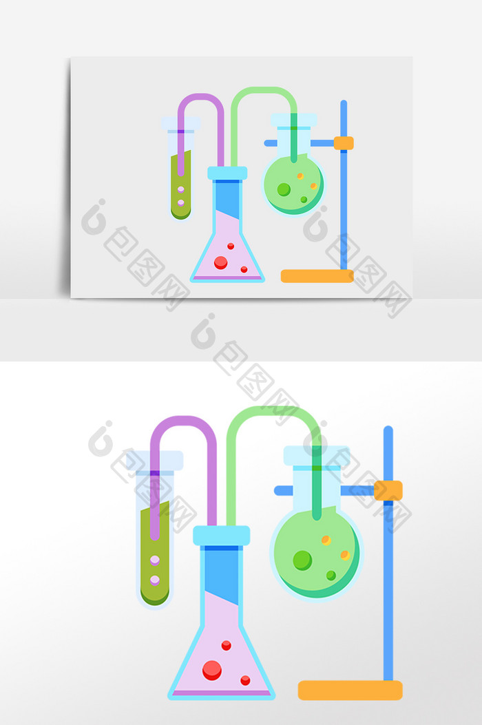 手绘教育学习工具化学实验插画