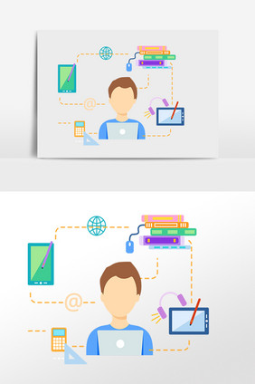 商务科技办公人员插画