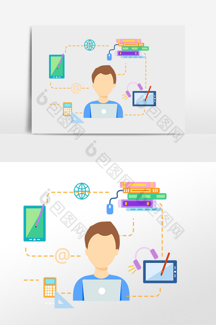 商务科技办公人员插画